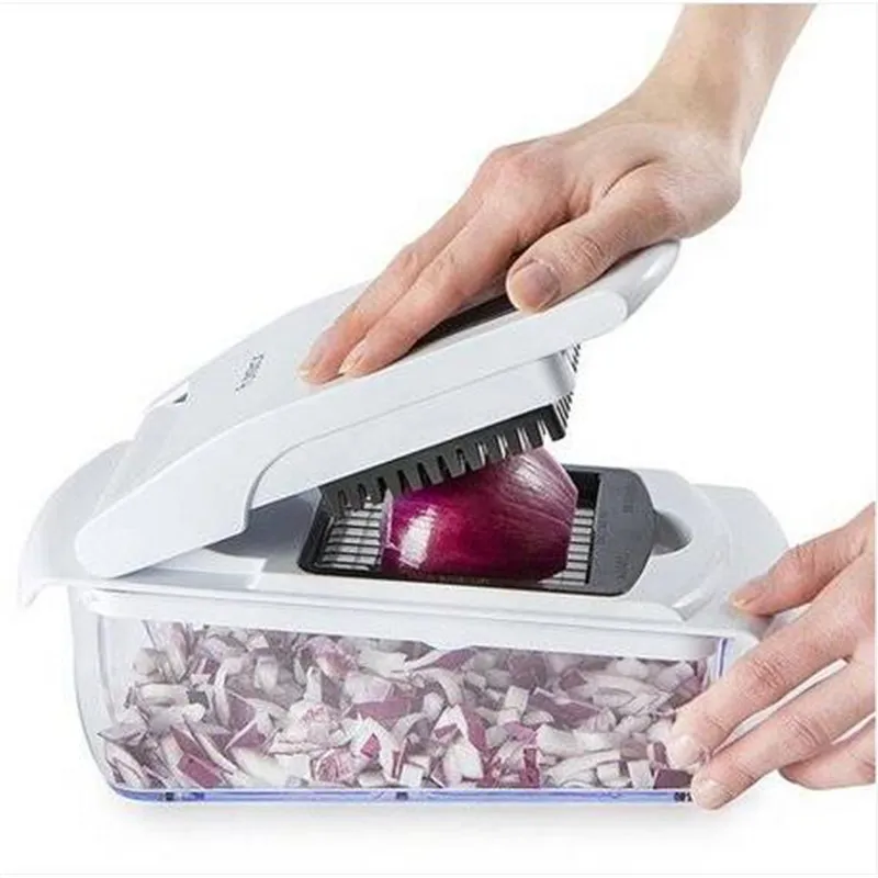 Vegetabilisk Chopper Mandoline Slicer Dicer - Lökhackare - Vegetabilisk Dicer Mat Chopper Kök Bar Porslin Matlagningsverktyg Frukt och Vege