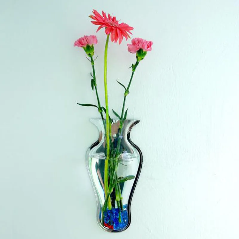 Novo vaso de decoração da parede aquário aquário espelho acrílico acessórios de decoração para casa diy vasos de parede floral plantas