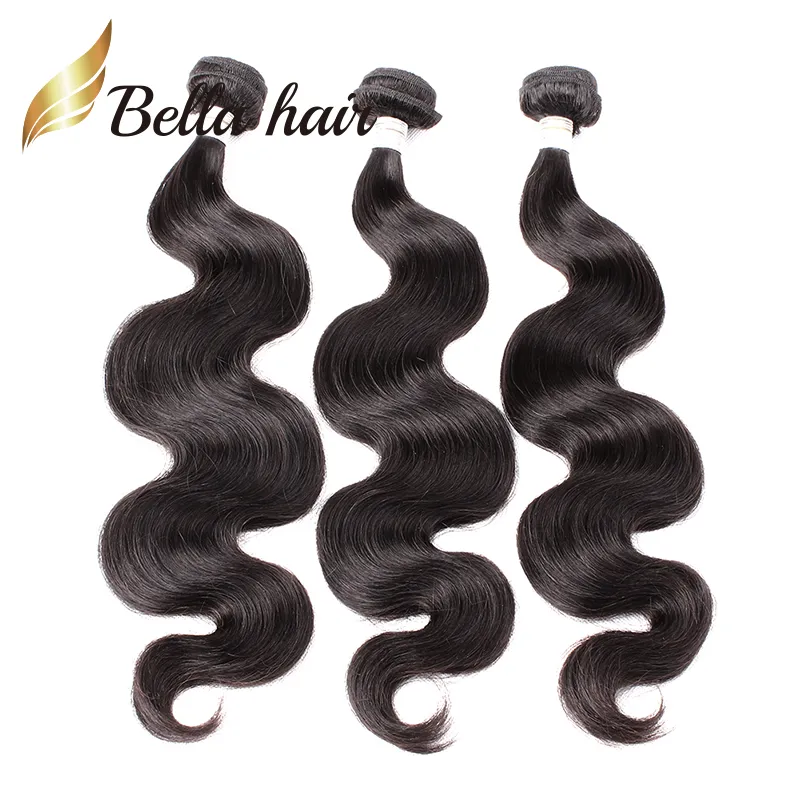 bella cheveux cheveux humains de haute qualité 3 faisceaux 9a tisse extensions de vague de corps de couleur naturelle julienchina