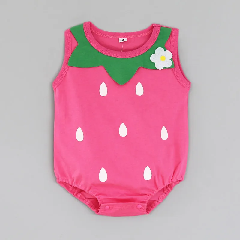 Summer Baby Cartoon Watermelon Fruits Animal Shape Triangle Briefs Rompers Infant's Even Clothes Children's Jumpsuits Thin a 