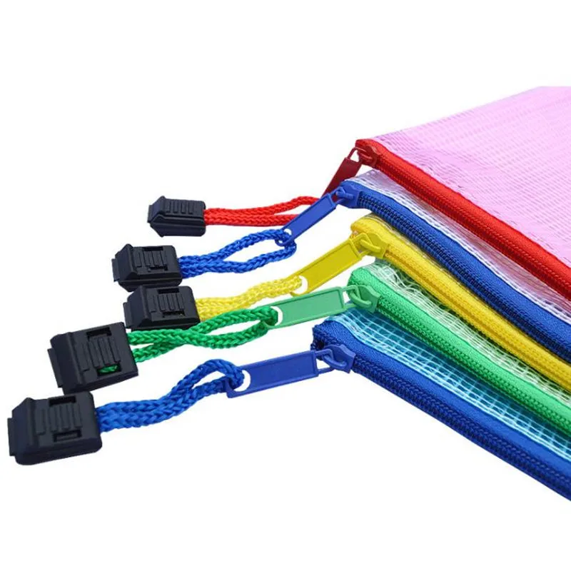 A4 Grid Transparente Dokumententasche PVC Reißverschluss Briefpapier Beutel Einreichung Produkte Aufbewahrungstasche Bleistift Taschen schnelle Lieferung F20173306