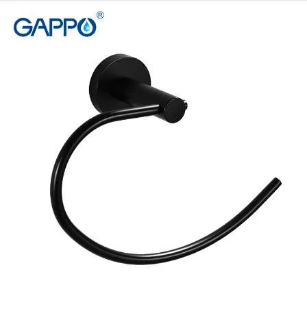 Gappo Towel Ring Banheiro Montado Black Toalheiro Anéis Hanger Acessórios Banheiro Hardware