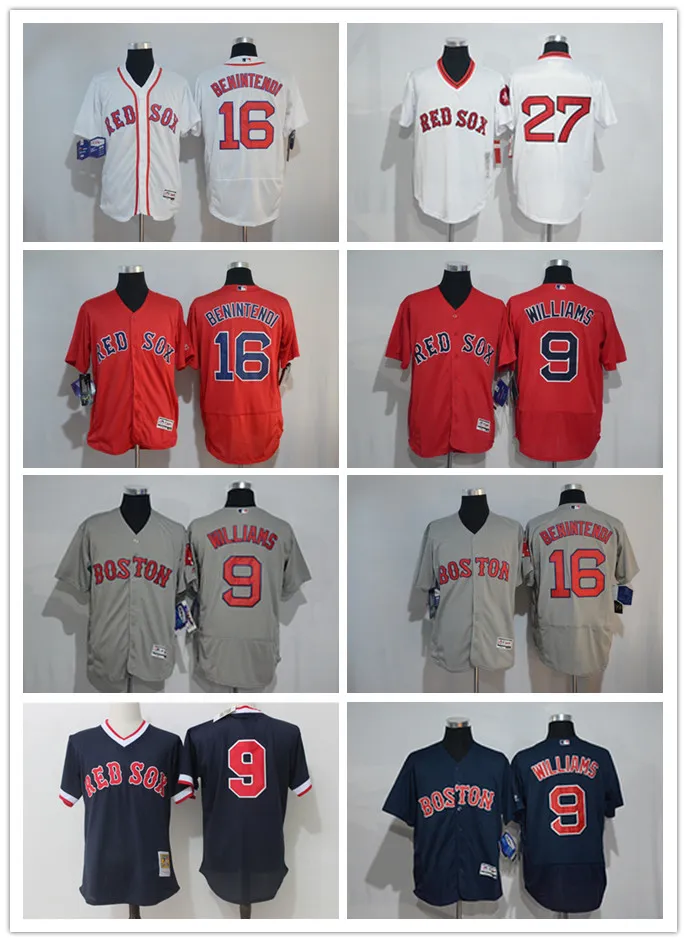 Custom Men Women Youth Majestic Red Sox Jersey #9 Ted Williams 27