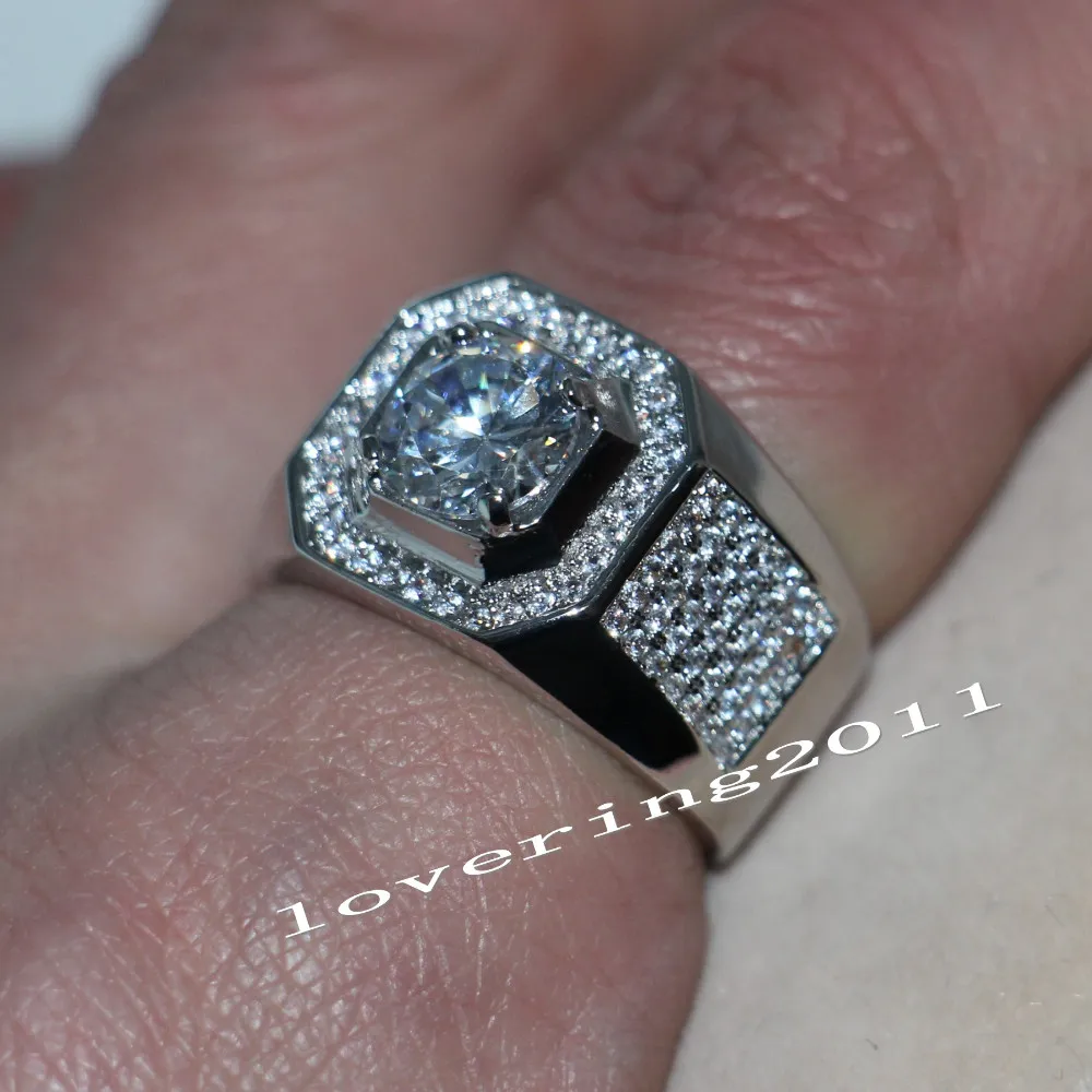 choucong merk solitaire sieraden mannen ring 3ct diamant 925 sterling zilver gevulde engagement bruiloft band ring voor mannen
