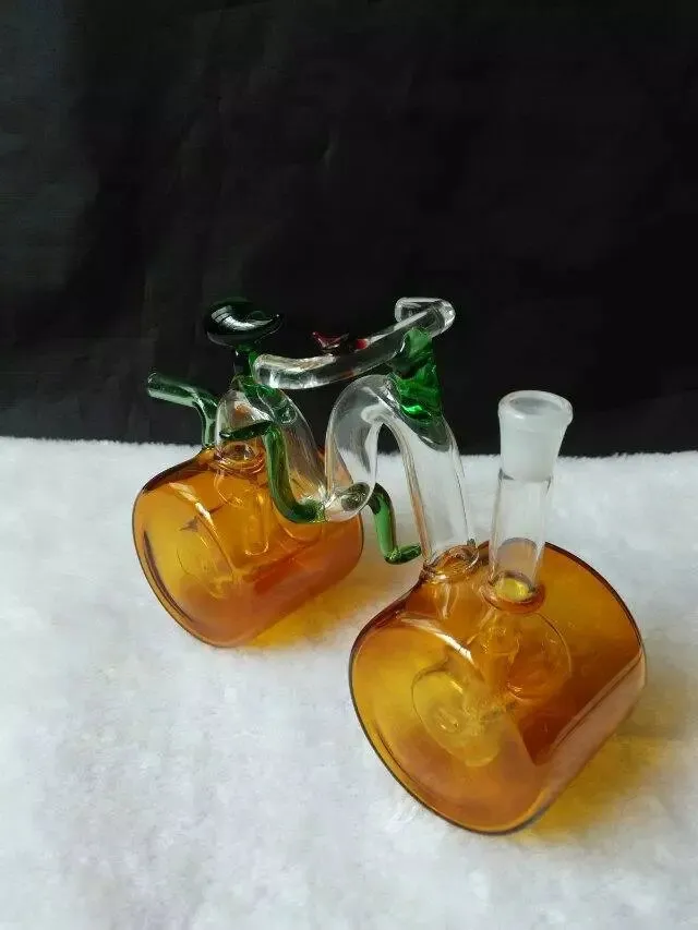 The new bike transparent glass water bottle Wholesale Glass bongs Oil Burner Glass Water Pipes Oil Rigs Smoking Free