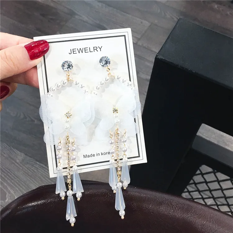 Vintage Pearl Drop Kolczyki dla kobiet Animal Butterfly Dangle Ear Designer Biżuteria jako prezent