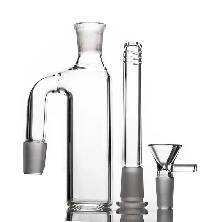 Hookahs 18 mm Catcher Percset 90 i 45 stopni szklane popioły Bubbler Jakość 14 mm Ashcatcher Dab Rig na Bong Adapter Hookah Bezpłatna wysyłka 1