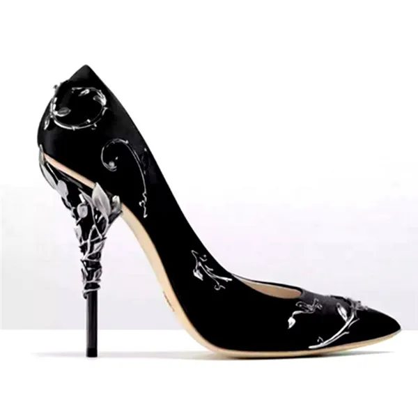 Ralph & Russo Bridal Shoes Real leather Top Hot New 2018 Ornate Filigree Leaf Womens Dress Evening Party Pumps Girl Sexy Euro 42