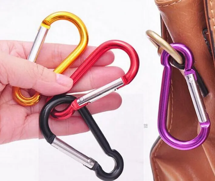 Carabiner Ring Keyrings Key Chains في الهواء الطلق معسكر الرياضة المفاجئة مقطع الخطاف المفتاح المشي لمسافات طويلة معدن مريح المشي لمسافات طويلة التخييم CLI9333345