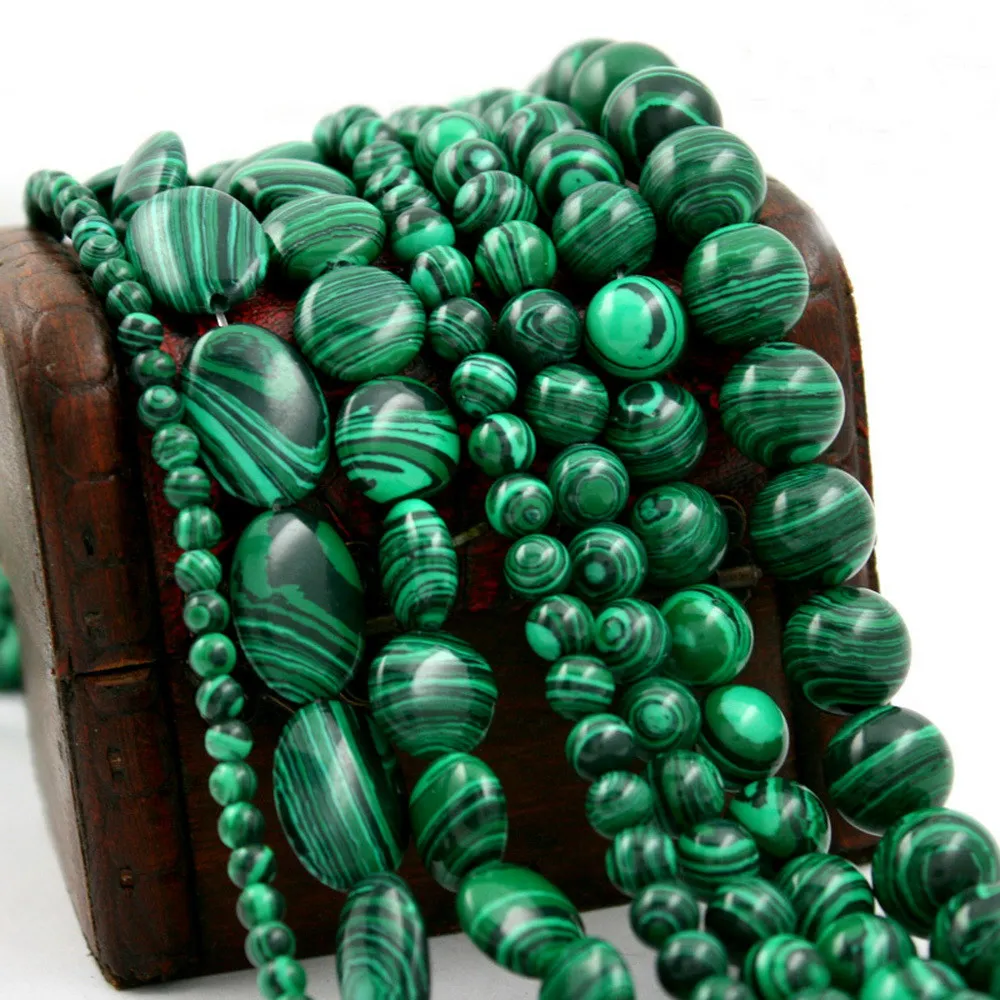 8mm Great Choice 4mm 6mm 8mm 10mm 12mm Malachite Bead Round Loose Spacer stone Beads For fashion jewelry