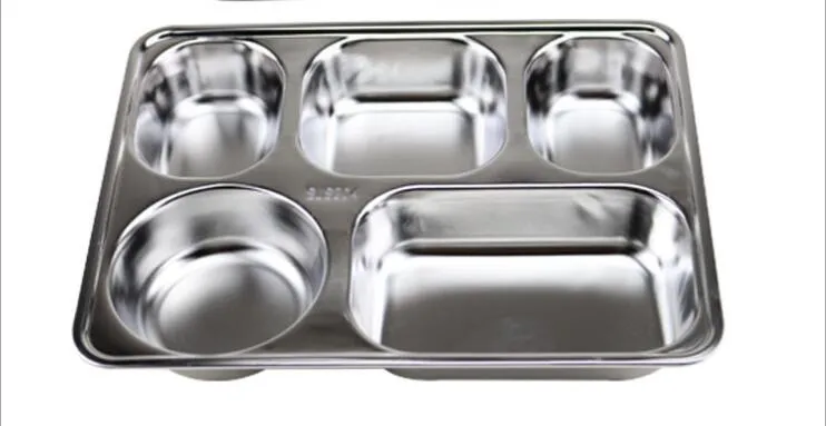 2023 new Eco-Friendly Stainless Steel Bento Lunch Box food container with 5 Compartments with steel lid for Adults and Kids