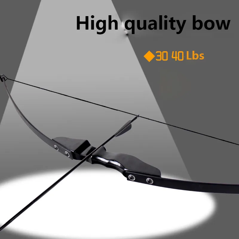 40 lbs Archery Bow Powerful Recurve Bow for Right Hand Outdoor Hunting Shooting Traditional Long Bow With Target