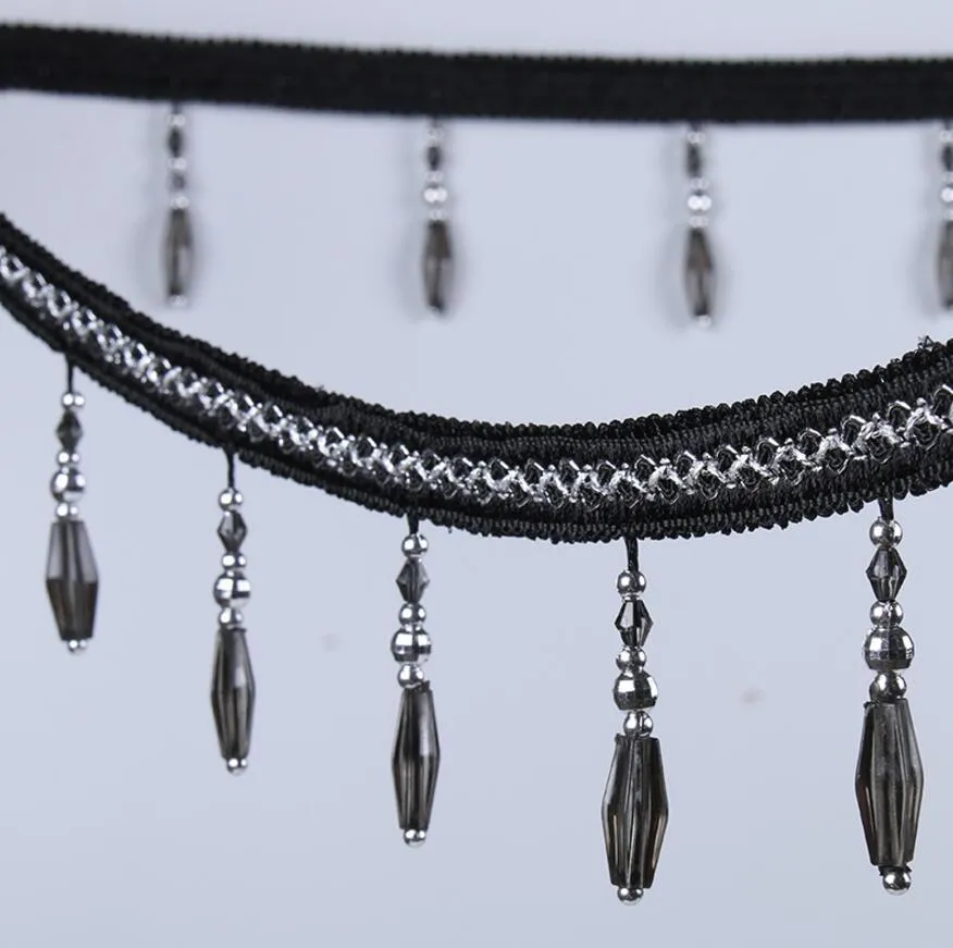12meter -Strass -Perlen -Quasten -Anhänger Hängende Spitzenverkleidung Ribbon für Fenstervorhänge Hochzeit Party Dekorieren Bekleidung Nähen DIY
