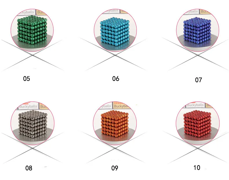 10 Farben Option MagnetiCube Spielmagnet 216 Stück pro Set mit 5 mm Durchmesser, Spielmagnet für Kinder, Geschenke im veränderten Stil, DIY-Spielmagnet 4646712