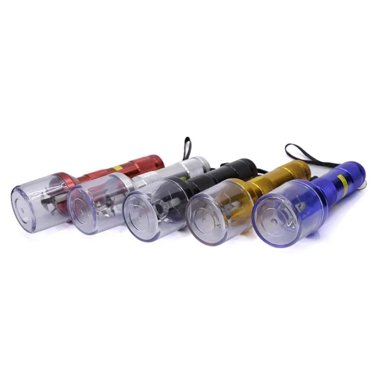 Flashlight style smoke grinder, aluminum alloy electric grinder, cigarette maker.