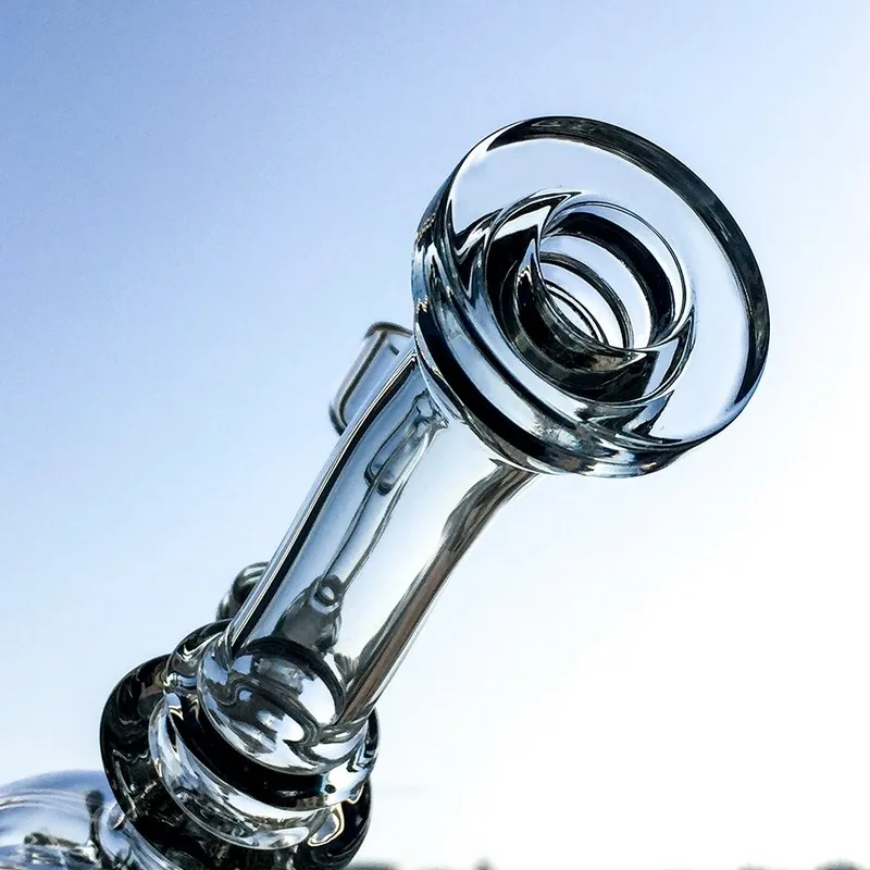 Clear Fab Egg Glass Bong Water Pipes With 14mm Bowl Piece Matrix Perc Recycler Hookahs Dab Rigs Smoking Bongs MFE01