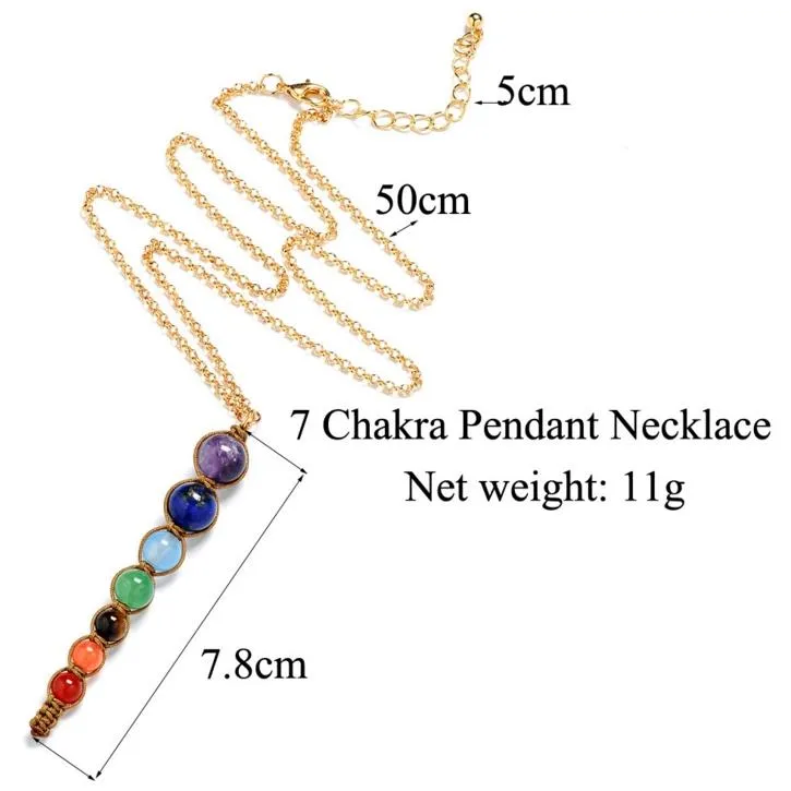 Multicolor Lava 7 Chakra Healing Balance Beads Necklace Women Necklaces & Pendants Reiki Spiritual Yoga Jewelry Pendant Necklace