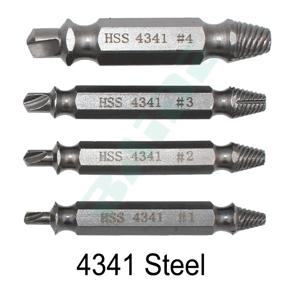 4 pièces ensemble de forets d'extracteur de vis Double face ensemble d'outils faciles à sortir vis de dommages boulon goujon Guide décapant travail du bois 300 ensembles