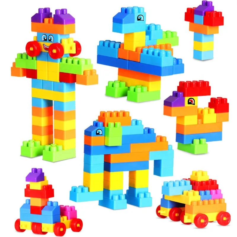 Mini Baby Construction Set Model & Building Toy Kids Plastic Intelligence Blocks DIY Educational
