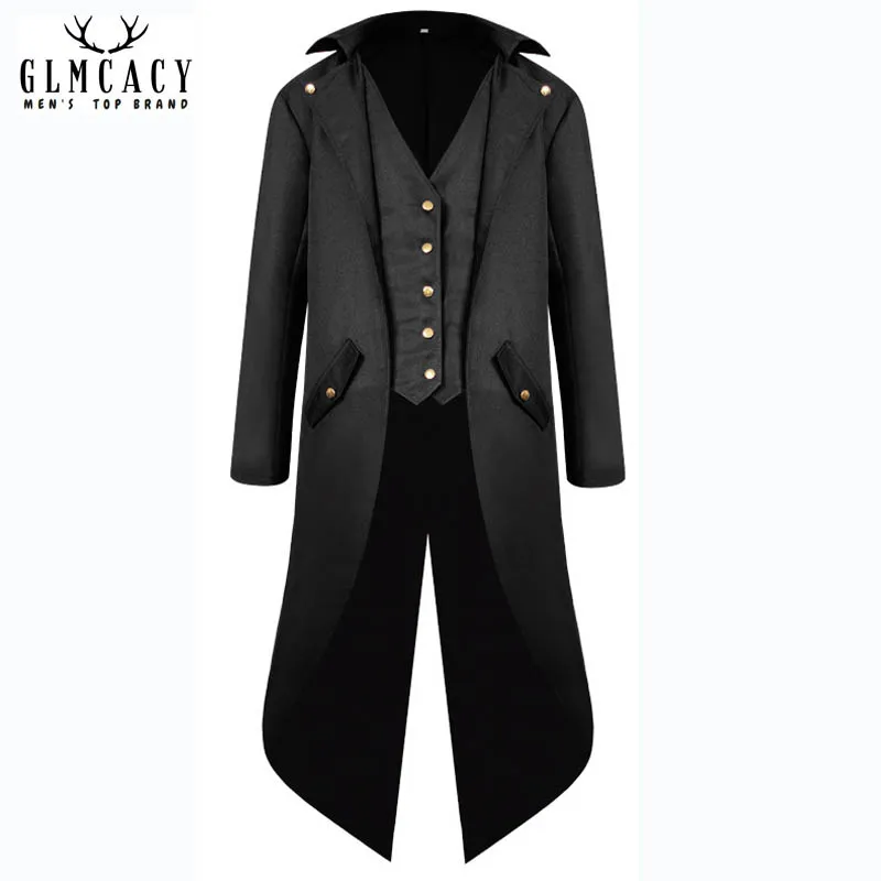 남자 빈티지 고딕 빅토리아 자켓 Steampunk Frock 코트 Tailcoat 턱시도 유니폼 할로윈 의상