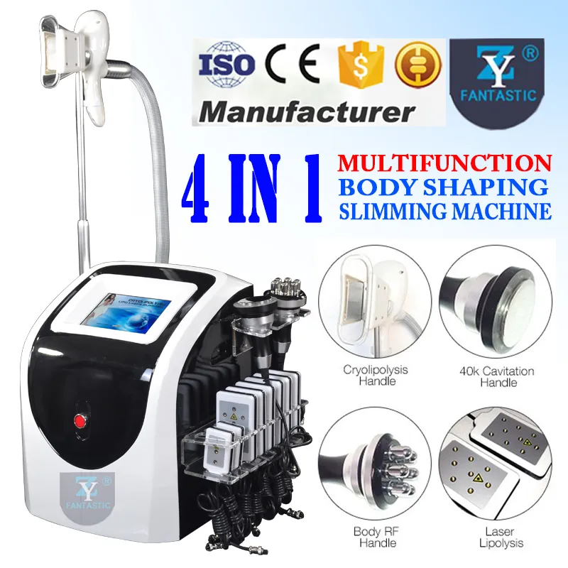 4 In 1 Multifunction Cryo Fat Freezing 40K Cavitation Lipolaser Body Shaping RF Skin Lifting Tightening Cryo Lipolysis Slimming Machine