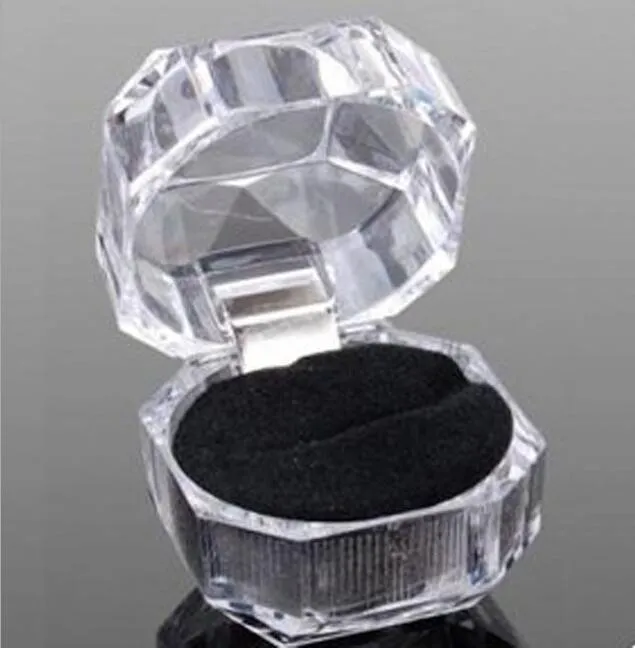 Acrylic Ring Box för Smycken Packing Display Transparenta Bärväskor för Ringgåva Hot Sale GA35