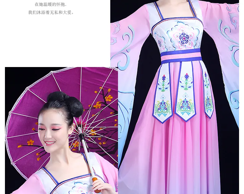Chinese Folk Dance Fairy Kostuum Dames Klassieke Hanfu Carnaval Fancy Dress Traditionele Oosterse kleding Oude Royal Stage Dance Wear