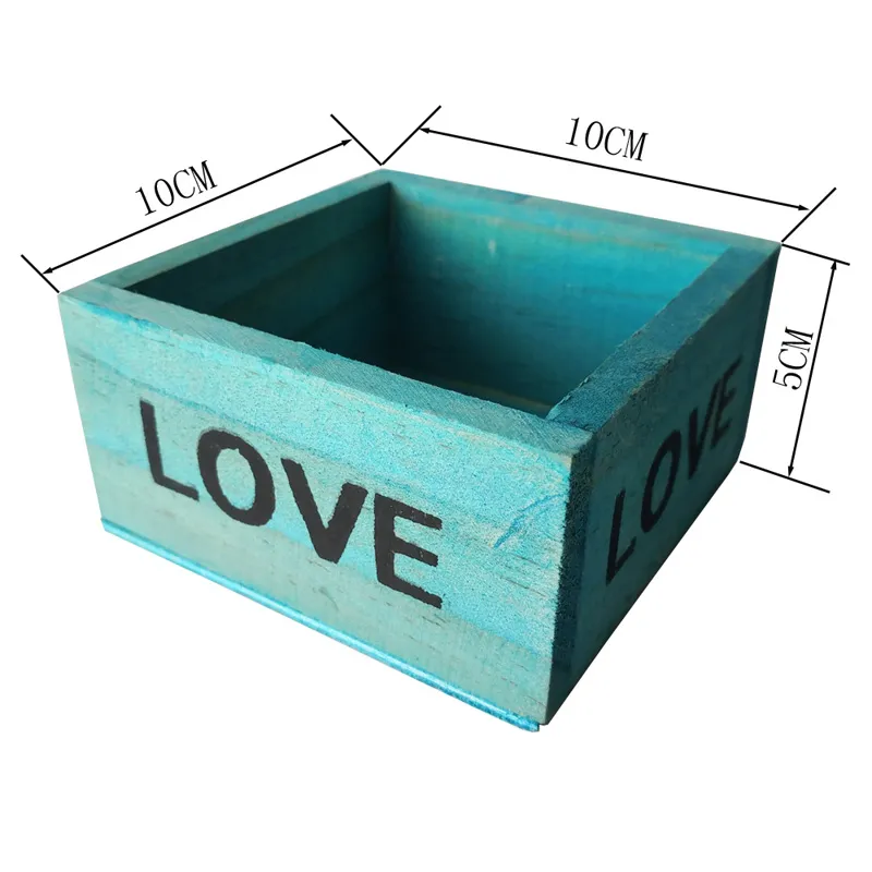 Wholesale Small Mini Cube Wooden Flower Pot Flower Planter Wood Box