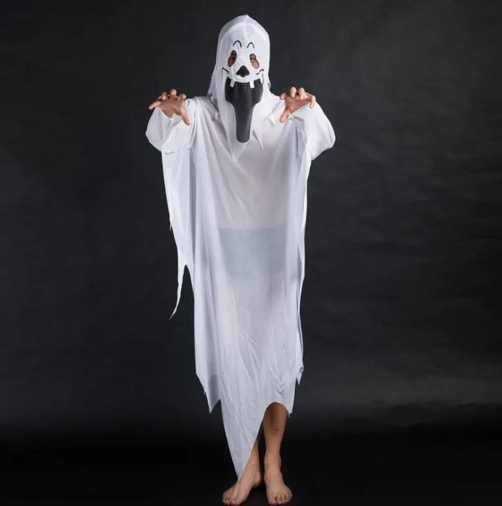 Abbigliamento Da Costume Da Mantello Bianco Di Halloween White Ghost Space Cape For Kids Aduls Cosplay Party Devil Clothes Outfit Del Festival Da 5 81 DHgate