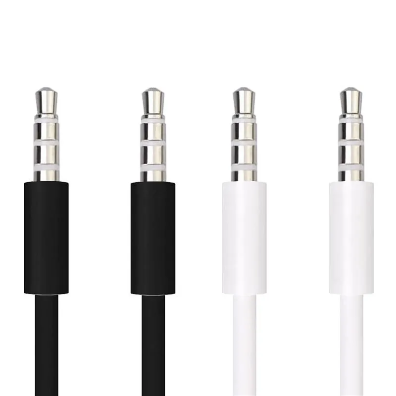 1M 3FT Branco Preto Aux Cabos 3.5mm Jack Audio Cabo Masculino Estéreo Estéreo Cabo Auxiliar para MPHeadphone