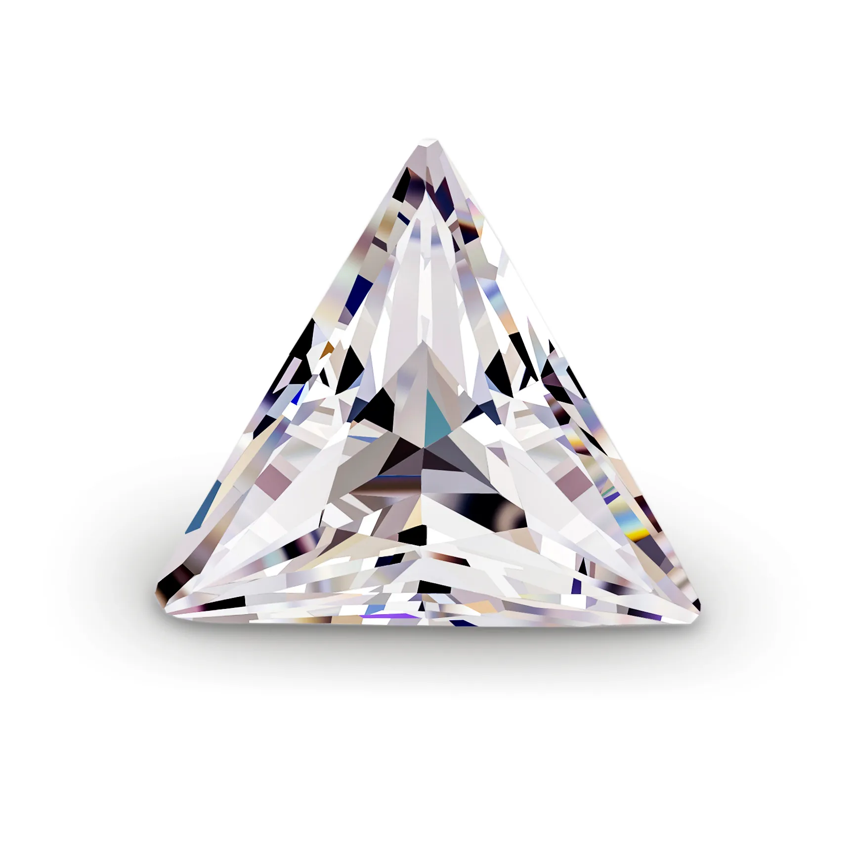 0.1CT ~ 3.0CT (3.0mm ~ 9.0mm) Trilyon Kesim Düz Üçgen Şekli Sertifikalı D / F Renk VVS Netlik Mükemmel 3ex Cut Moissanite