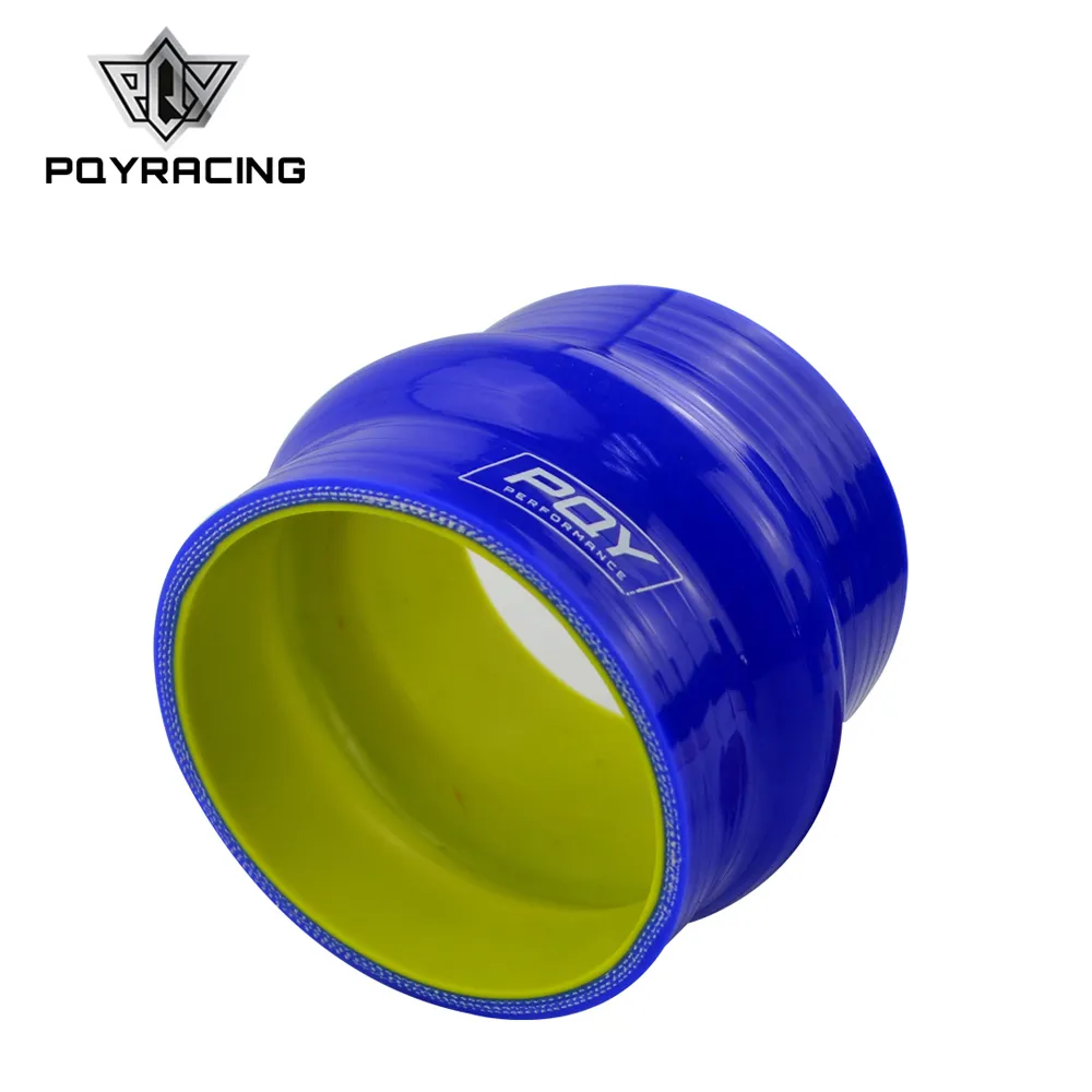 PQY - Blue&yellow 3.0" 76mm Hump Straight Silicone Hose Intercooler Coupler Tube Pipe PQY-HSH0030-QY