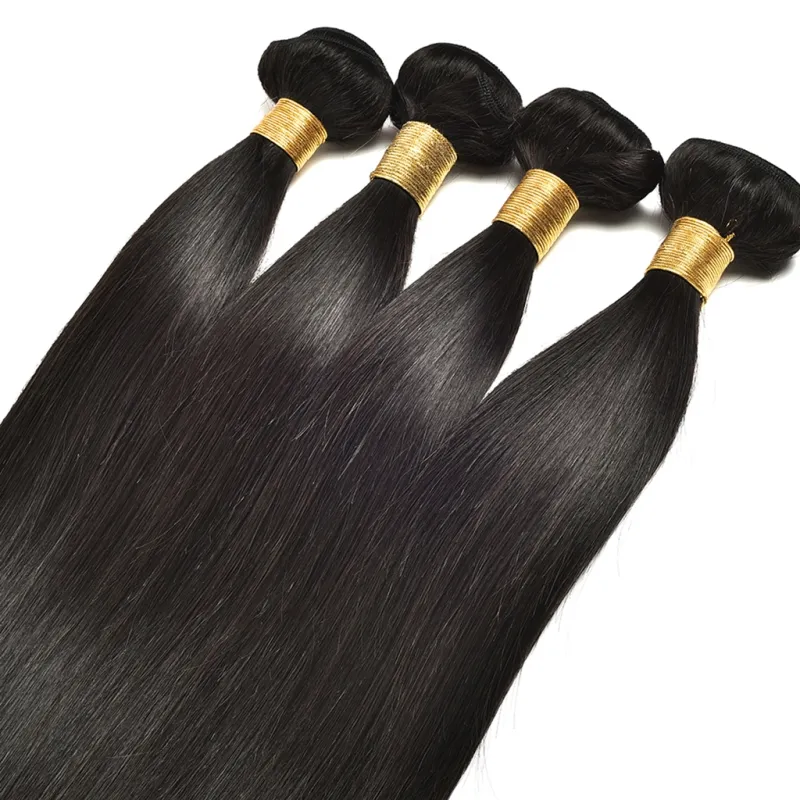 Brazilian Human Hair Extensions Straight 10 Bundles Wholesale Mink Silk Bundles Dyeable 95-100g/piece Hair Wefts