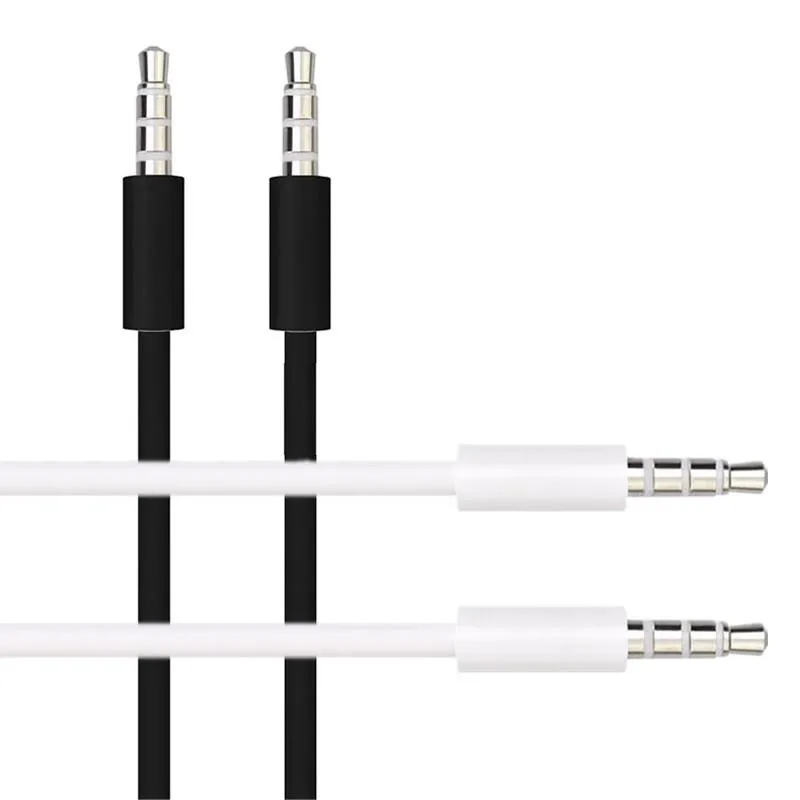 1M 3FT Branco Preto Aux Cabos 3.5mm Jack Audio Cabo Masculino Estéreo Estéreo Cabo Auxiliar para MPHeadphone