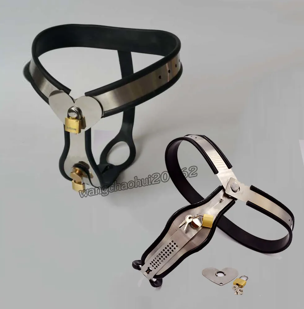 Dispositifs de chasteté Nouveau design ceinture de dispositif de chasteté féminine en acier inoxydable réglable en forme de coeur # T67