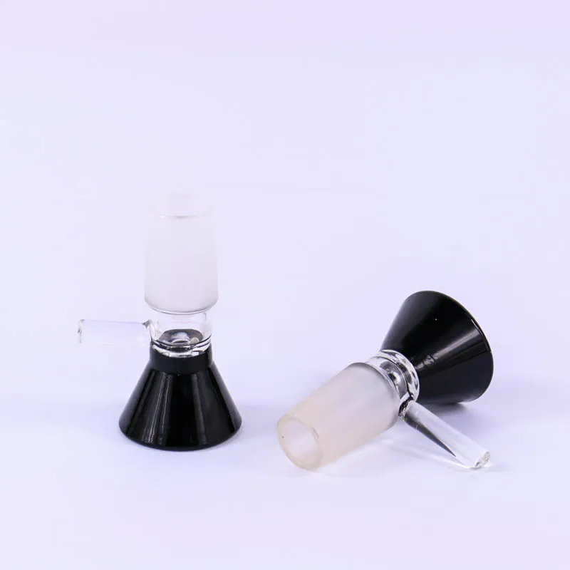 Braciere bong maschio in vetro da 18mm con manico Nero corno dab rig