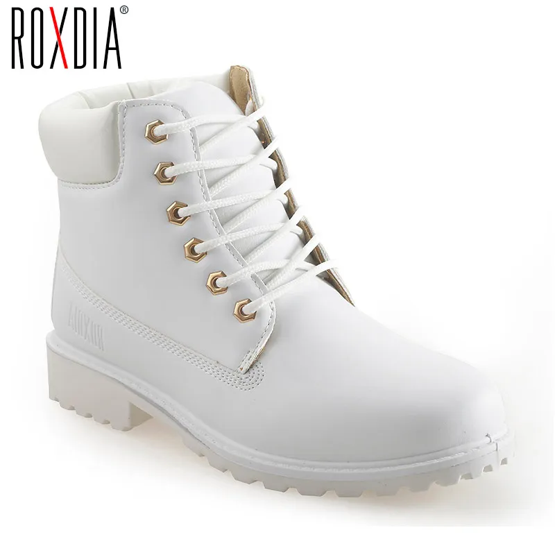 Roxdia sonbahar kış kadın ayak bileği çizmeler yeni moda kadınlar için kar botları bayanlar iş ayakkabıları artı boyutu 36-41 rxw762