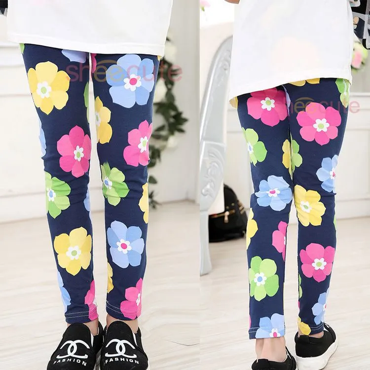 2019 new children Leggings Baby girls Warmer Tights kids Flowers printing Pants 70-75-80-85 M1913