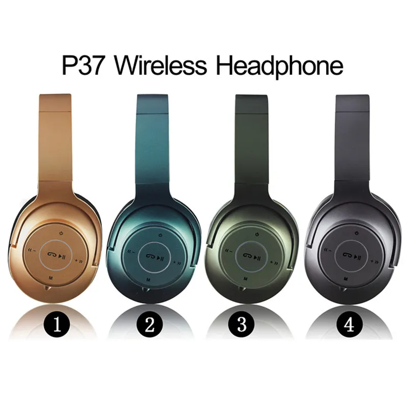 Wireless Bluetooth Headphone Foldable Head mounted P37 Bluetooth Headset Stereo Headphone TF card Music Play With Packing box