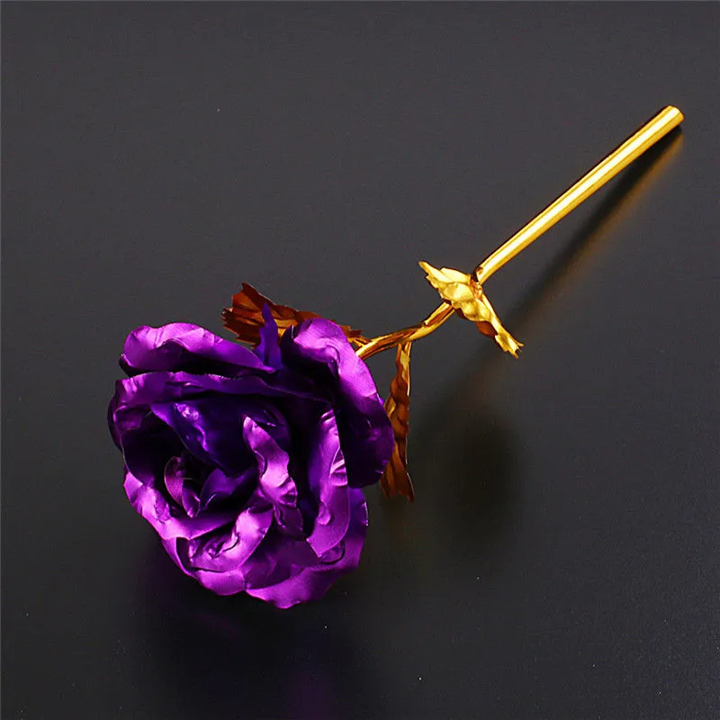 Rosa chapada en oro de 24 quilates a la moda, regalos creativos que duran para siempre, rosa para la boda del amante, Navidad, regalo del día de San Valentín, decoración del hogar, flor