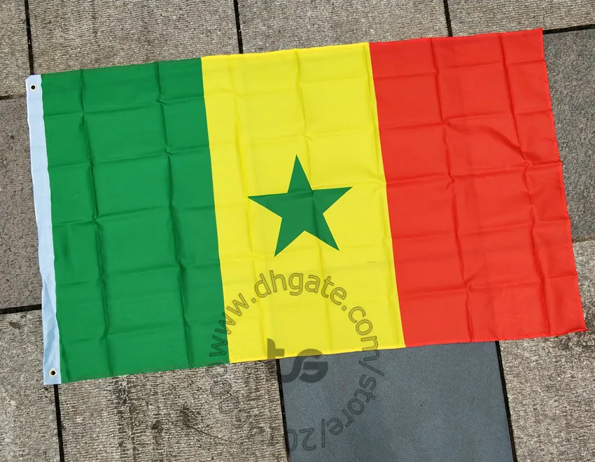 Senegal senegalesische Bannerflagge 90150 cm Hanging National Flag Home Dekoration Senegal Senegalesische Banner4705203