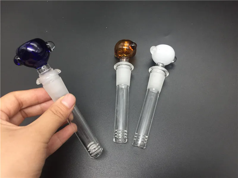 최고 품질의 유리 Downstem 18mm 14mm 아래 줄기 길이 10cm 어댑터 Nail Oil rigs 비커 봉 파이프 용 유리 그릇이있는 Downstem Diffuser