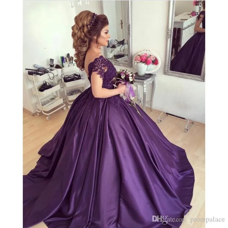 P rpura 2019 Dulce 16 Vestidos De Quincea era Vestido De Fiesta