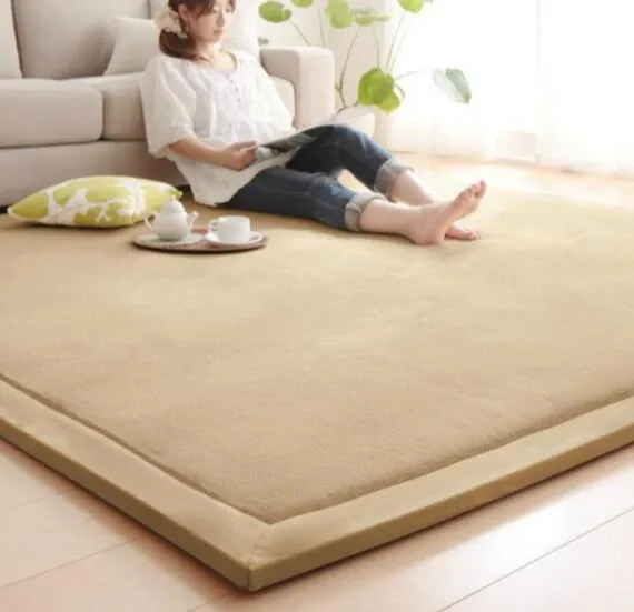 Großer Chenille-Teppich, Korallenvlies-Matte, 120 x 200 x 2 cm, Tatami-Tisch, manueller Schlafzimmerteppich, rechteckiger Wohnzimmerteppich, 2 cm dick