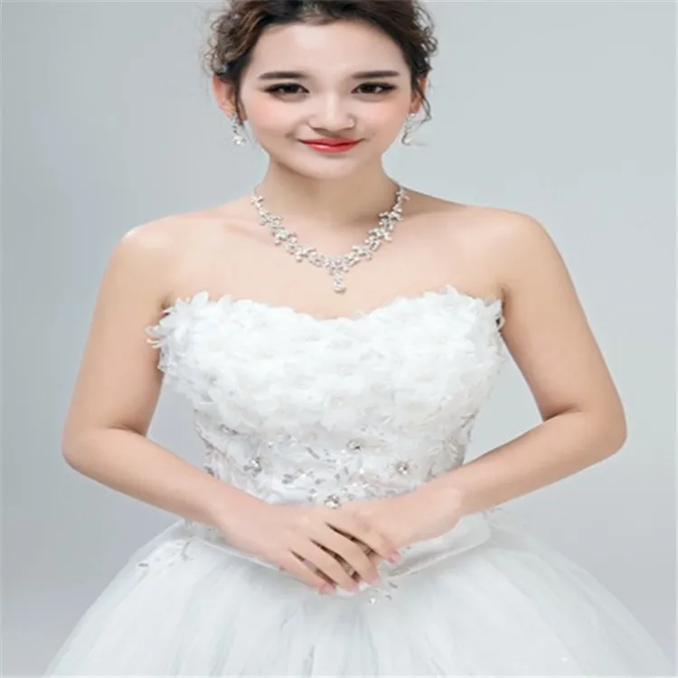 Pas cher Strass Faux Perles Ensembles De Bijoux De Mariée Boucles D'oreilles Collier Cristal De Mariée Prom Party Pageant Filles Accessoires De Mariage Livraison Gratuite