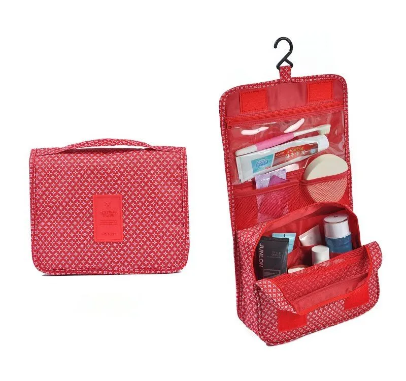 Drop ship Hanging Travel Cosmetic Bag Women zipper Make Up Bags Polyester High Capacity Makeup Case handbag Organizer Storage Wash Bag