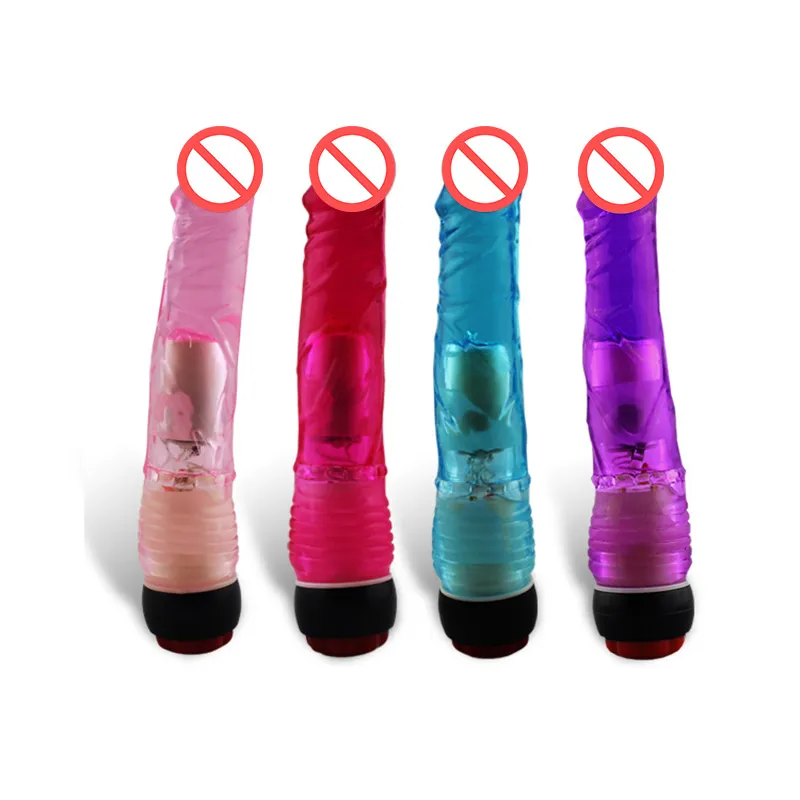 Sexleksaker Man Fake Penis Realistisk Stor Dildo Silikon Transparent Crystal Vibrator Dildo för Kvinnor Clitoral Stimulator Vuxna produkter