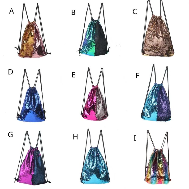 Pailletten-Rucksäcke, Kordelzug-Taschen, Paillette-Outdoor-Rucksack, glitzernde Sport-Umhängetaschen, Reise-Basketball-Tasche