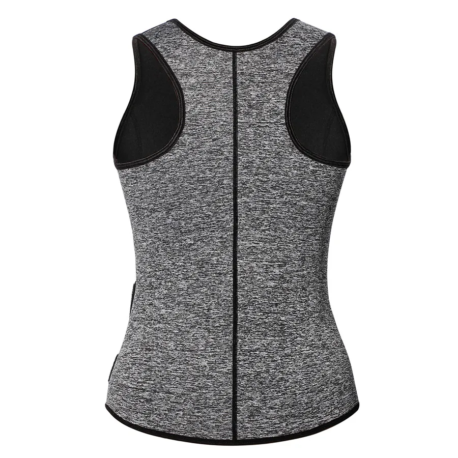 Bafully Sweat Bantning Kvinnor Midja Trainer Vest Neoprene Body Shaper Tummy Control Fitness Toppar Korsett med dragkedja Justering Bälte