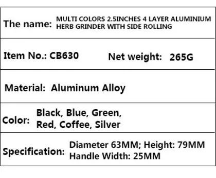 Dispositif de fumée d'abrasion de bascule de générateur de vapeur de moulin à main latéral d'alliage d'aluminium de 63 MM 4 couches